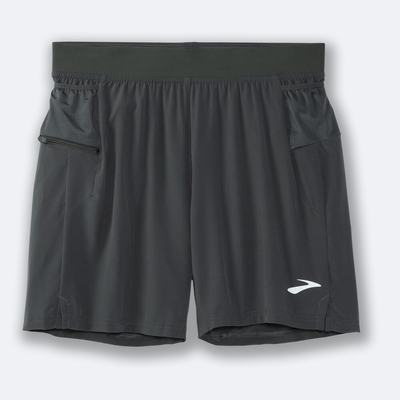 Men's Brooks Sherpa 7" 2-in-1 Running Shorts Dark Grey | USA30795