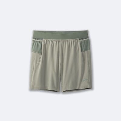 Men's Brooks Sherpa 7" 2-in-1 Running Shorts Green | USA32081