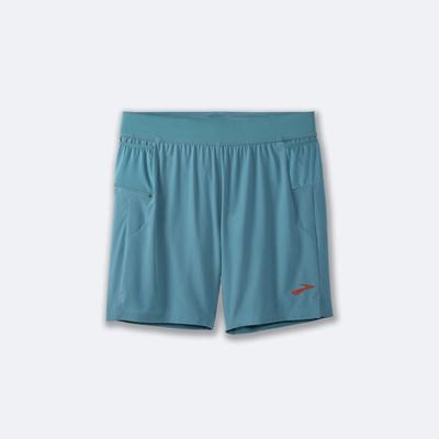 Men's Brooks Sherpa 7" 2-in-1 Running Shorts Blue | USA36572