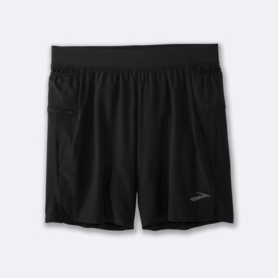 Men's Brooks Sherpa 7" 2-in-1 Running Shorts Black | USA38219