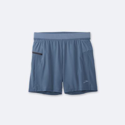 Men's Brooks Sherpa 7" 2-in-1 Running Shorts Blue | USA61034