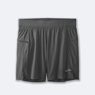 Men's Brooks Sherpa 7" 2-in-1 Running Shorts Grey | USA84697