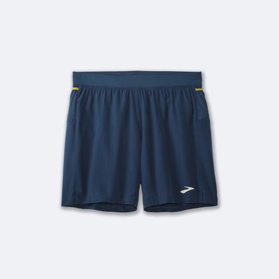 Men's Brooks Sherpa 7" Running Shorts Indigo/Gold | USA45037