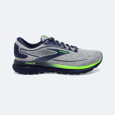 Men's Brooks Trace 2 Road Running Shoes Grey/Blue/Green | USA07639