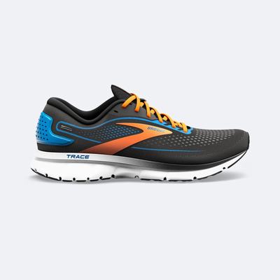 Men's Brooks Trace 2 Road Running Shoes Black/Blue/Orange | USA48320