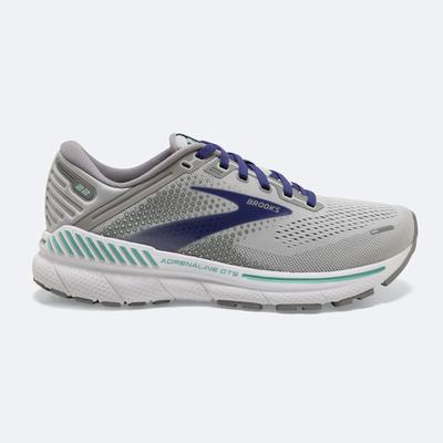 Women's Brooks Adrenaline GTS 22 Road Running Shoes Grey/Blue/Green | USA61239