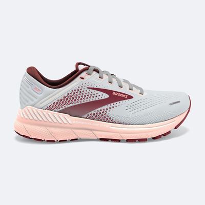 Women's Brooks Adrenaline GTS 22 Road Running Shoes Grey/Rose/Brown | USA87520