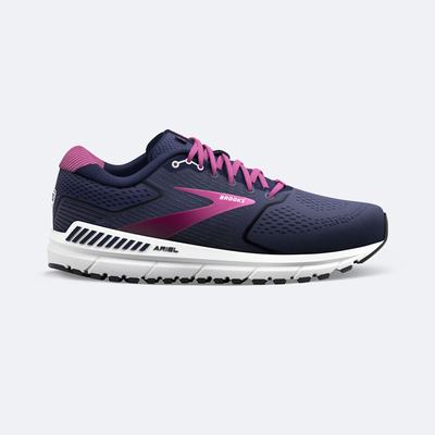 Women's Brooks Ariel '20 Road Running Shoes Navy/White | USA09875