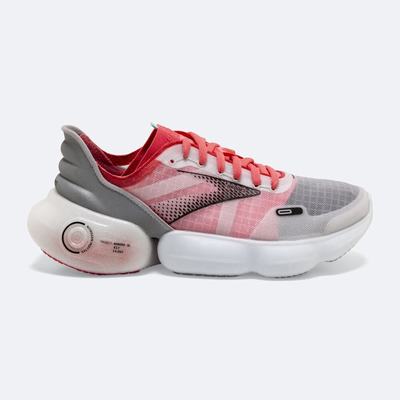 Women's Brooks Aurora-BL Road Running Shoes Grey/Coral/Black | USA82640