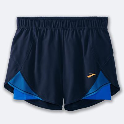 Women's Brooks Chaser 5" 2-in-1 Running Shorts Navy/Blue | USA06381