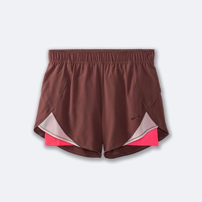 Women's Brooks Chaser 5" 2-in-1 Running Shorts Rose | USA97216