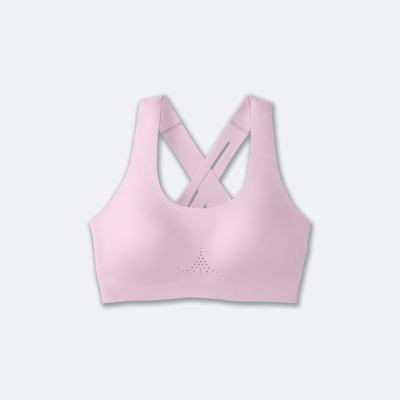 Women's Brooks Dare Crossback Run Bra 2.0 Sports Bras Pink | USA27938