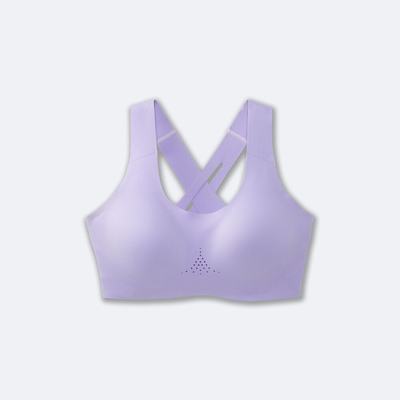 Women's Brooks Dare Crossback Run Bra 2.0 Sports Bras Purple Grey | USA78316