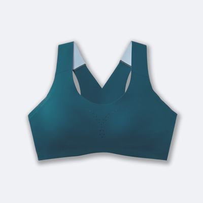 Women's Brooks Dare Crossback Run Bra Sports Bras Blue | USA50263