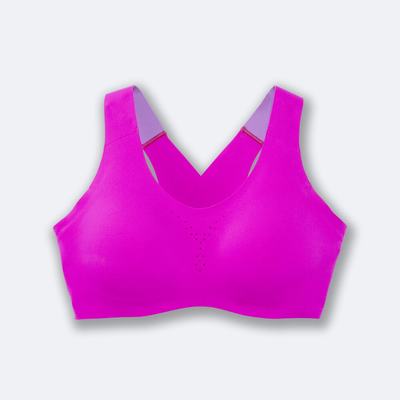 Women's Brooks Dare Crossback Run Bra Sports Bras Pink/Purple | USA78526