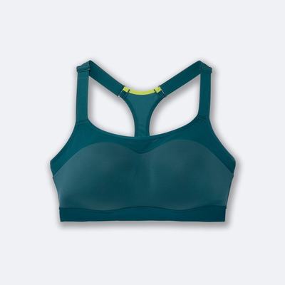 Women's Brooks Dare Racerback Run Bra Sports Bras Deep/Light Green | USA35620