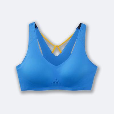 Women's Brooks Dare V Neck Run Bra Sports Bras Blue | USA71208