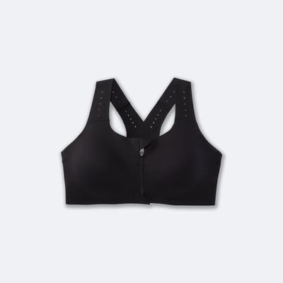 Women's Brooks Dare Zip Run Bra 2.0 Sports Bras Black | USA03129