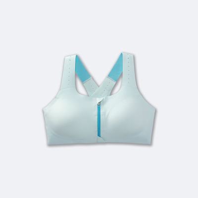 Women's Brooks Dare Zip Run Bra 2.0 Sports Bras Blue/Turquoise | USA16972