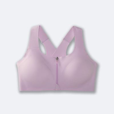 Women's Brooks Dare Zip Run Bra Sports Bras Purple | USA40967