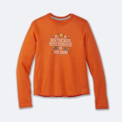 Women's Brooks Distance Graphic Long Sleeve T-Shirts Orange | USA06491