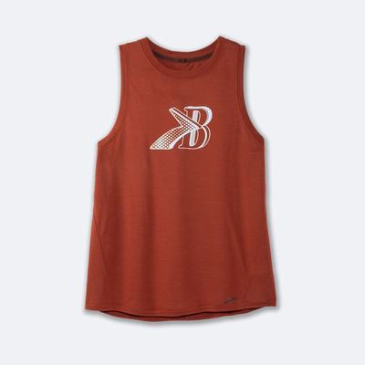 Women's Brooks Distance Graphic Tanks Copper | USA56123