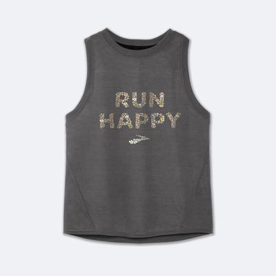 Women's Brooks Distance Graphic Tanks Grey | USA72413