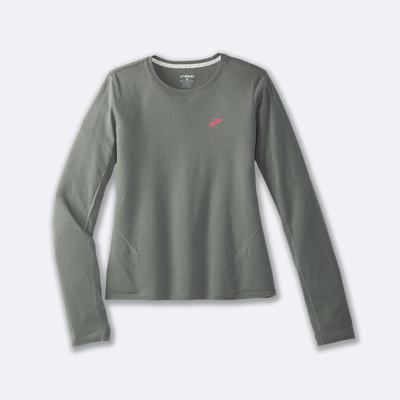 Women's Brooks Distance Long Sleeve 2.0 T-Shirts Green | USA65203