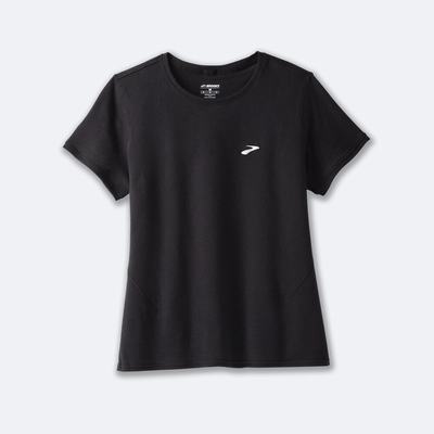 Women's Brooks Distance Short Sleeve 2.0 T-Shirts Black | USA75980