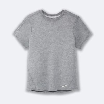 Women's Brooks Distance Short Sleeve T-Shirts Grey | USA07138