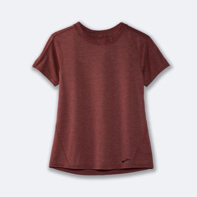 Women's Brooks Distance Short Sleeve T-Shirts Chocolate | USA21947