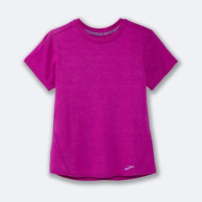 Women's Brooks Distance Short Sleeve T-Shirts Pink | USA59632