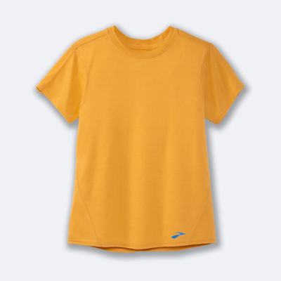 Women's Brooks Distance Short Sleeve T-Shirts Yellow | USA67084