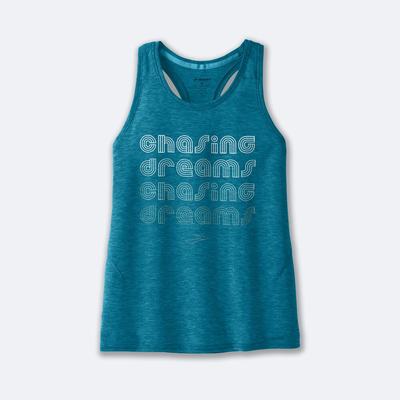 Women's Brooks Distance Tank 2.0 Tanks Blue | USA45836