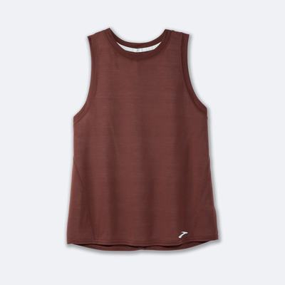 Women's Brooks Distance Tanks Chocolate | USA41630