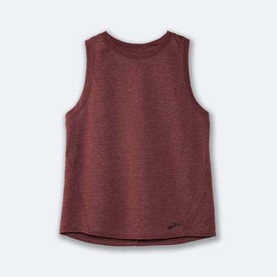 Women's Brooks Distance Tanks Chocolate | USA65749