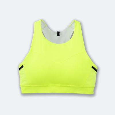 Women's Brooks Drive 3 Pocket Run Bra Sports Bras Yellow | USA51830