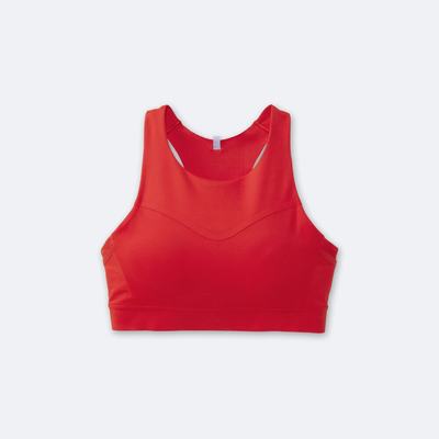 Women's Brooks Drive 3 Pocket Run Bra Sports Bras Red | USA68524