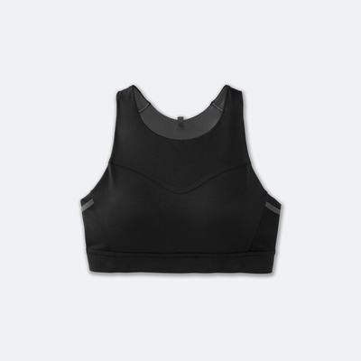 Women's Brooks Drive 3 Pocket Run Bra Sports Bras Black | USA70213