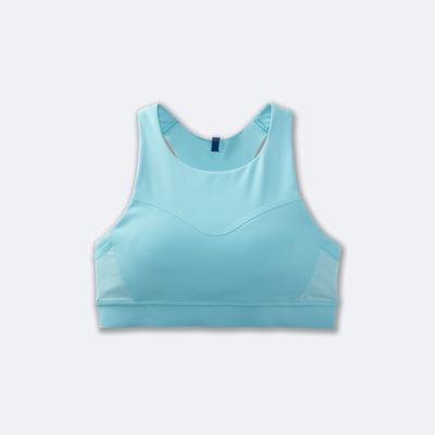 Women's Brooks Drive 3 Pocket Run Bra Sports Bras Turquoise | USA86327