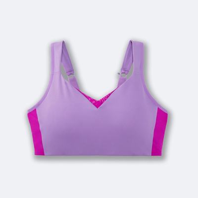 Women's Brooks Drive Convertible Run Bra Sports Bras Purple | USA41059