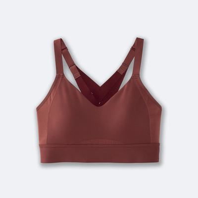 Women's Brooks Drive Interlace Run Bra Sports Bras Terracotta | USA09357