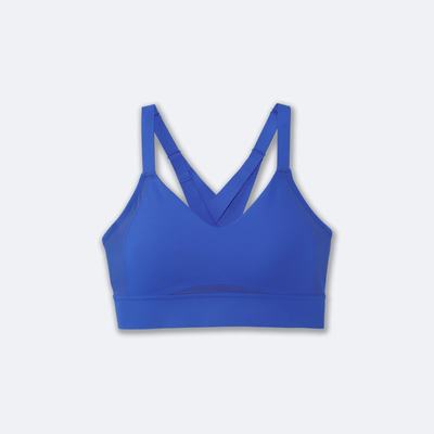 Women's Brooks Drive Interlace Run Bra Sports Bras Blue | USA14260