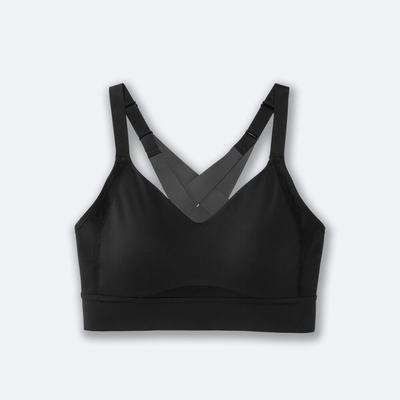 Women's Brooks Drive Interlace Run Bra Sports Bras Black | USA80614