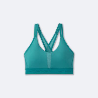 Women's Brooks Drive Plunge Run Bra 2.0 Sports Bras Green | USA52018