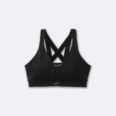 Women's Brooks Drive Plunge Run Bra Sports Bras Black | USA52736