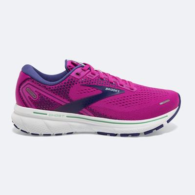 Women's Brooks Ghost 14 Road Running Shoes Pink/Green/Navy | USA23476