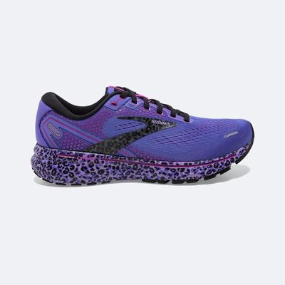 Women's Brooks Ghost 14 Road Running Shoes Purple/Black | USA28476