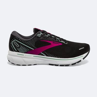 Women's Brooks Ghost 14 Road Running Shoes Black/Pink | USA28935