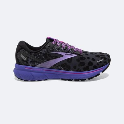 Women's Brooks Ghost 14 Road Running Shoes Black/Purple | USA29856